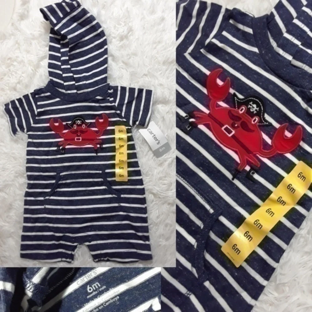 ☄Carter's Pirate Crab Baby One-Piece-Size 6 Mos